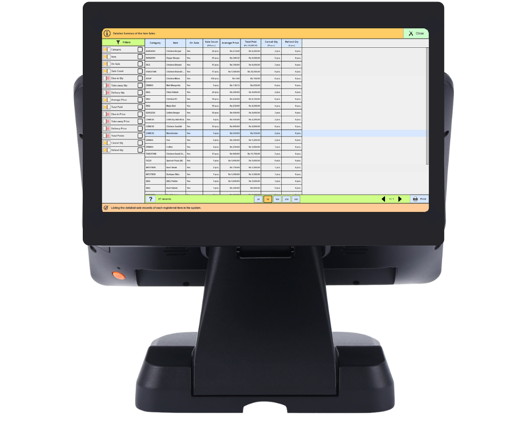 point of sale system for fast food restaurants